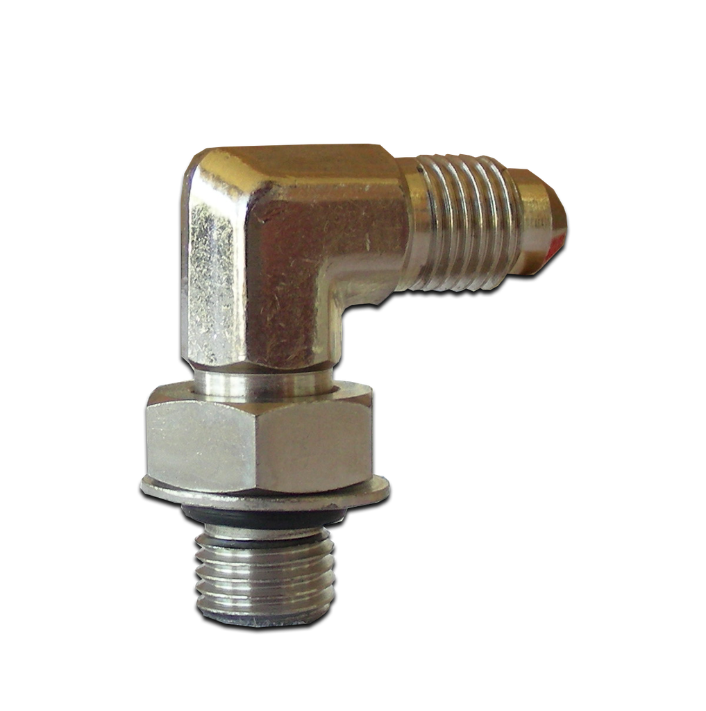 Brake Fitting, 7/16" ORB SAE to -4 AN, 90 Degress - 40272
