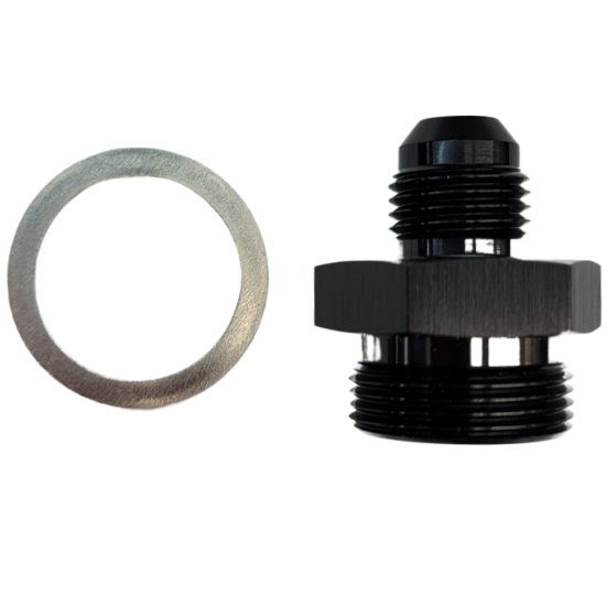 Holley Carburetor Short -6 AN Fitting, Black - A7861BLK