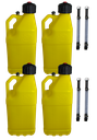 [RAJR8304YL] Multi Purpose Utility 5 Gallon Jug w/ Deluxe Jug Hose, 4 Pack, Yellow - R8304YL
