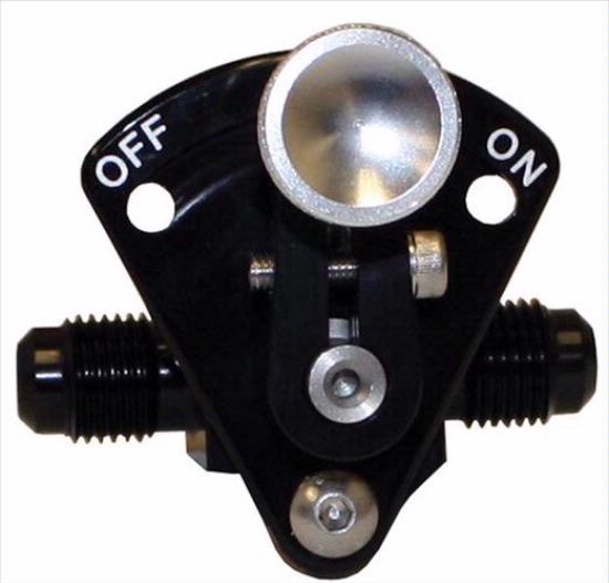 Performance Fittings Shut-off Valve -6 AN Dash Mount Black 90-27BLK