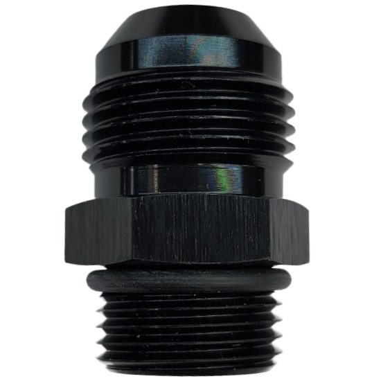 Performance Fittings -12 AN to -8 AN Adapter With O-Ring Black - 920-08-12BLK