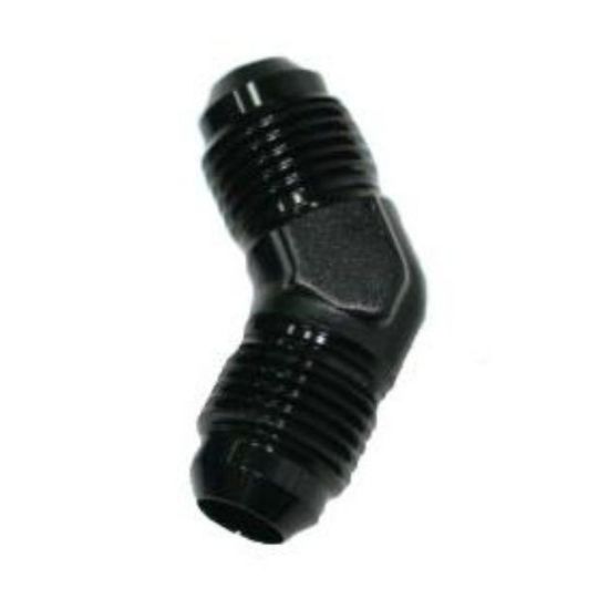 45 Degree Flare Union -10 AN to -10 AN Black