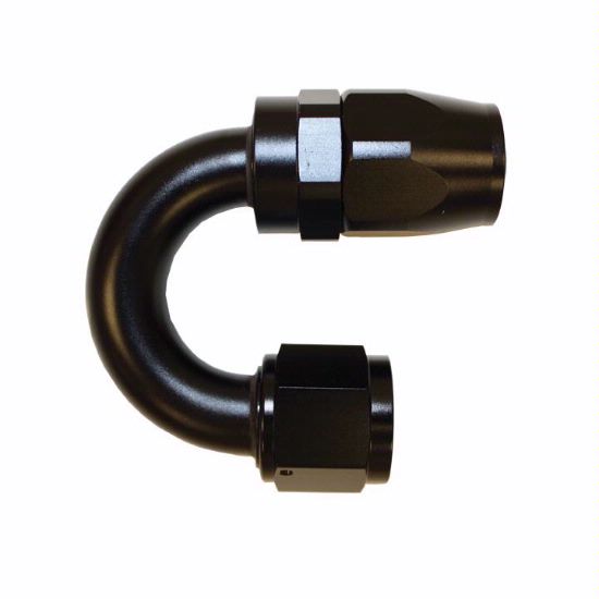 Aluminum 180 Degree Reuseable Fitting -10 Black - 4064BLK