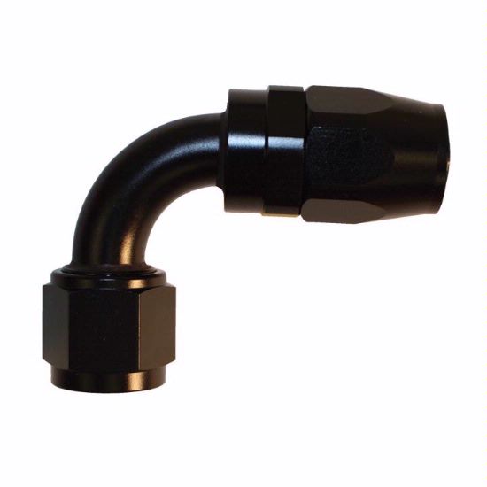 Aluminum 90 Degree Reuseable Fitting -6 Black - 4032BLK