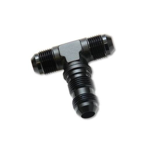 Performance Fittings Bulkhead Flare Tee -6 AN Black - 2092BLK