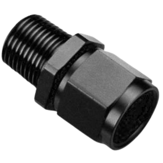 Performance Fittings Female Flare AN -6 to 1/8" NPT Pipe Black Adapter - 22114BLK