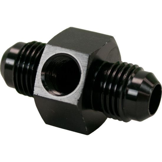 Performance Fittings Union Port Adapter -6 AN Male with 1/8" NPT, Black - 801-06BLK