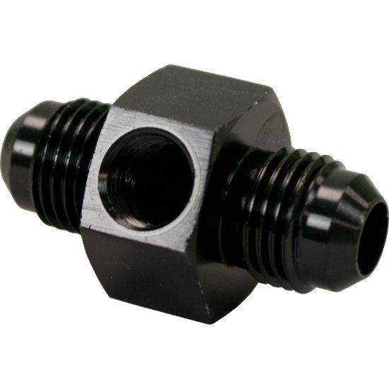 Union Port Adapter -6 AN Male with 1/8" NPT, Black - 801-06BLK