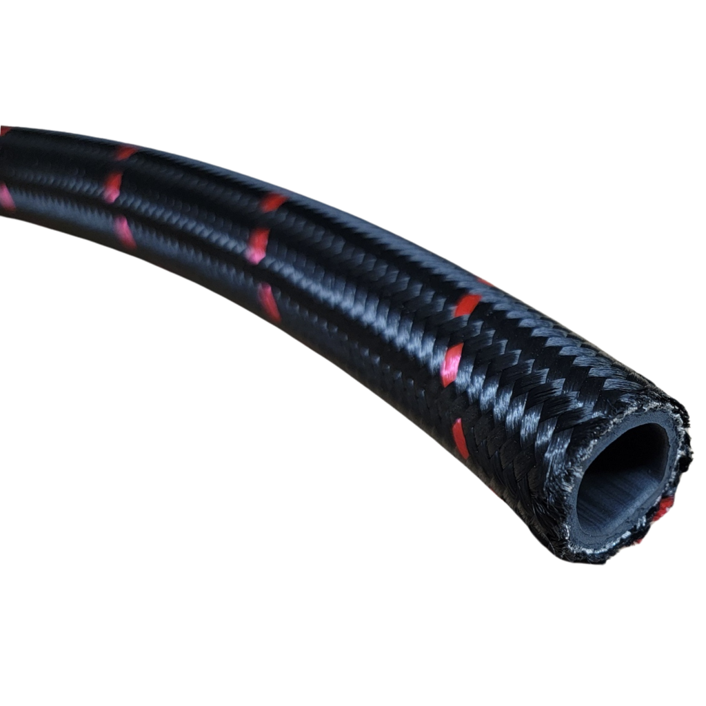 Lightweight Hose -8AN, Red Stripe, Per Foot - BU0800
