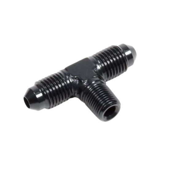 Performance Fittings Adapter Male Branch Tee -3AN to -3AN to 1/8" NPT Black - 2187BLK