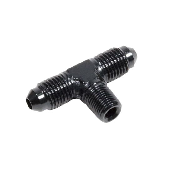 Performance Fittings Male Branch Tee -4 AN to -4 AN to 1/8" NPT Black - 2121BLK