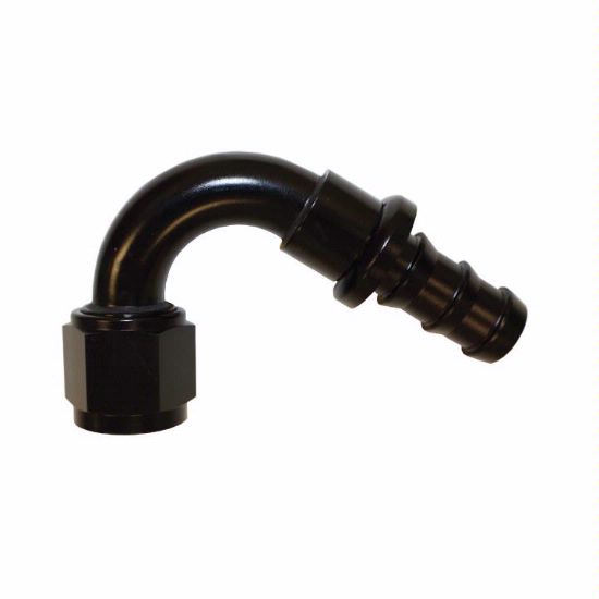 Performance Push-On Hose Fitting, 120 Degree -10 AN Black