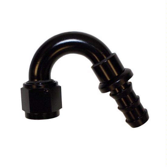 Push-On Hose Fitting, 150 Degree -12 Black - 1555BLK