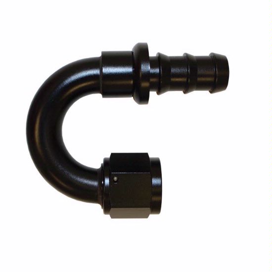 Push-On Hose Fitting, 180 Degree -8 Black - 1563BLK