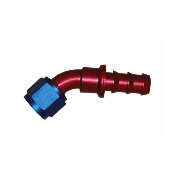 [PRF1522] Push-On Hose Fitting, 45 Degree, -6 AN, PRF1522