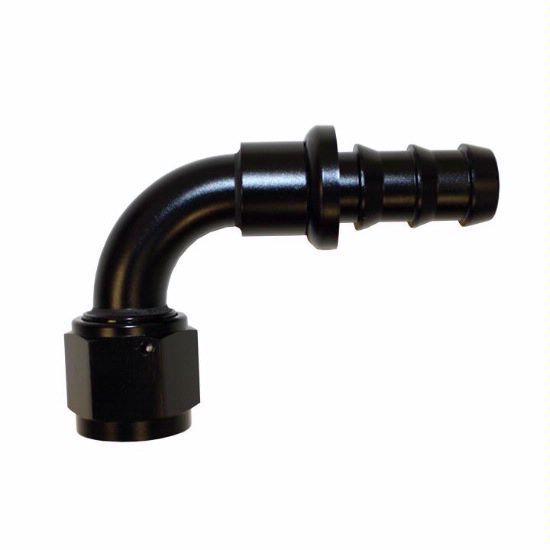 Performance Fittings Push-On Hose Fitting, 90 Degree -4 AN Black - PRF1531BLK