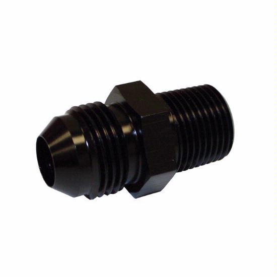 Performance Fittings Straight AN Flare to Pipe Adapter -10 AN to 3/4" NPT Black - 2531BLK