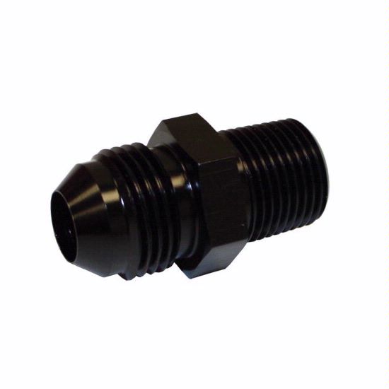 Straight AN Flare to Pipe Adapter -4 AN to 1/4" NPT Black
