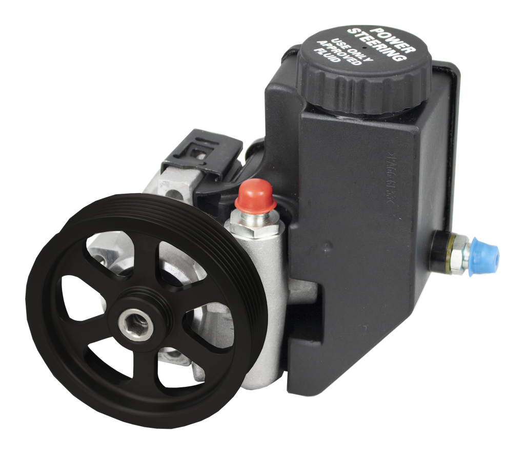 Performance Steering -  Aluminum Power Steering Pump with Reservoir and Serpentine Pulley - PSPA003R