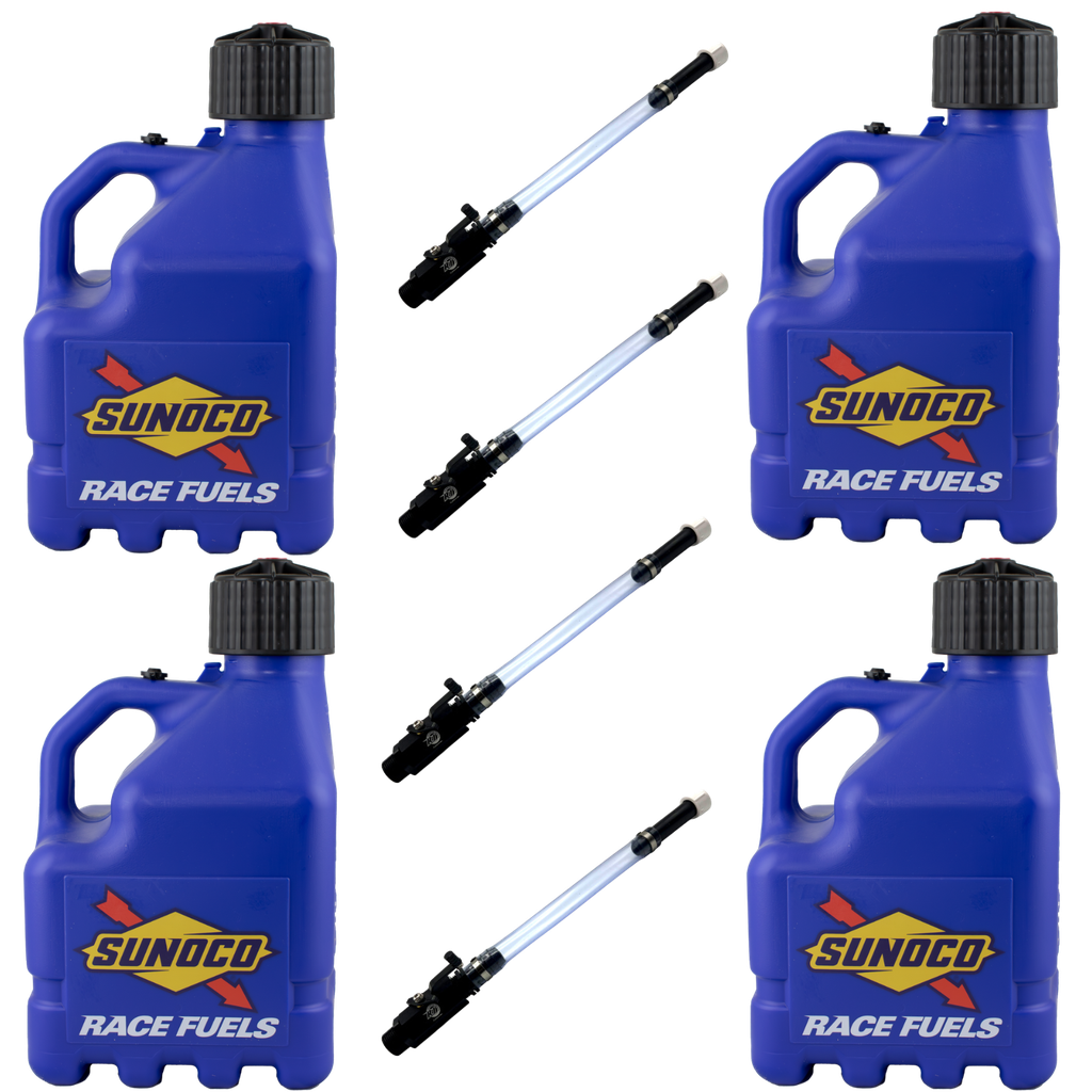 Vented 3 Gallon Jug w/ Aluminum Valve Hose 4 Jug Pack, Blue - R3004BL-4045