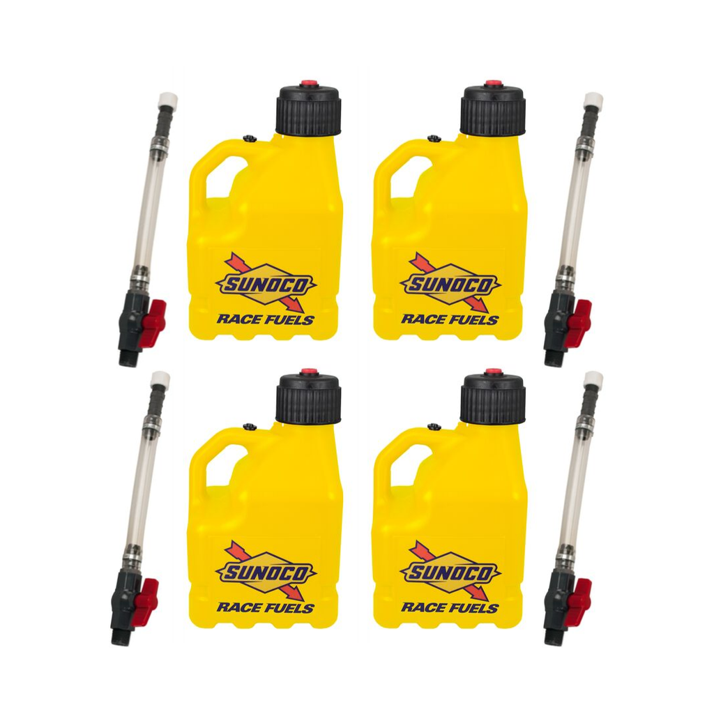 Vented 3 Gallon Jug w/ Plactic Valve and Hose 4 Pack, Yellow - R3004YL-5226
