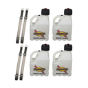 Vented 3 Gallon Jug w/ Deluxe Hose 4 Pack, Clear - R3004CL-3044