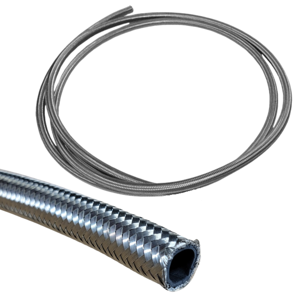 [PRFBA0610] Braided Stainless Steel Racing Hose AN -6, 10 FT - BA0610