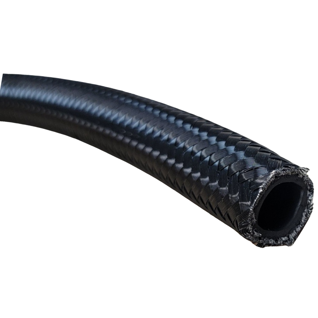 Braided Stainless Steel Racing Hose AN -6, Black, Per Foot - BA0600BK