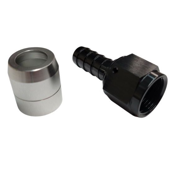 [PRF4212BLK] Aluminum Straight Crimp Fitting, -6 AN, Black - 4212BLK