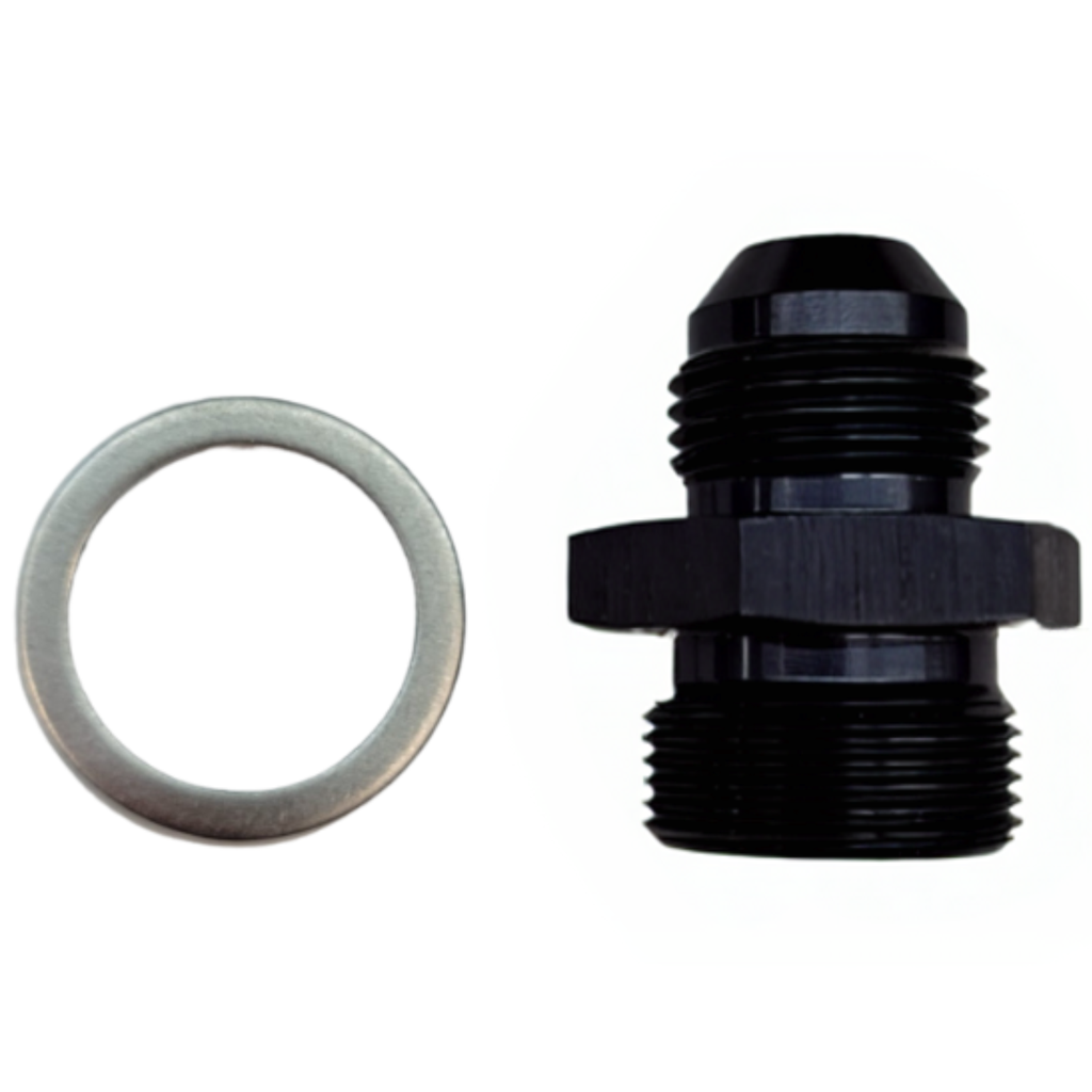 Holley Carburetor Short -8AN Fitting, Black - A7881BLK