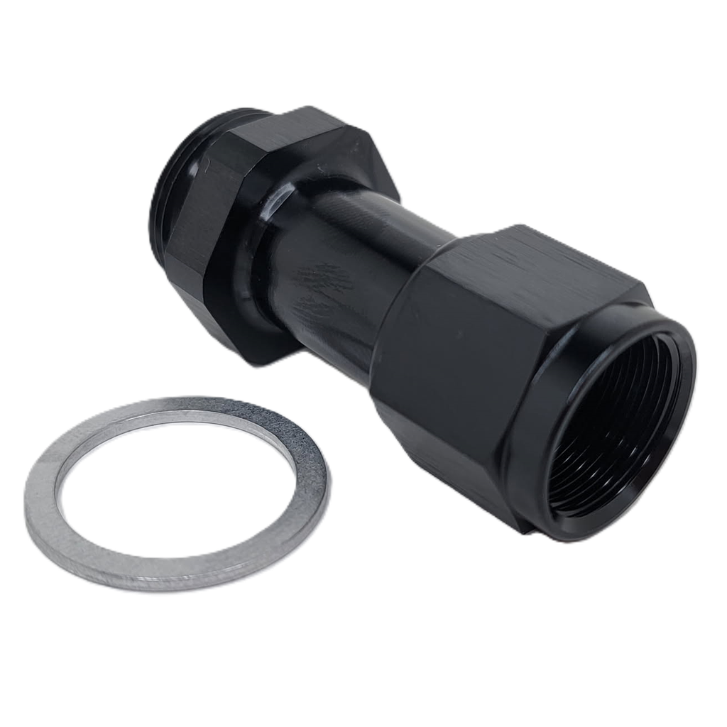 Fuel Log Fitting, 7/8-20 x -8 AN, Short, Black - F800-849BLK