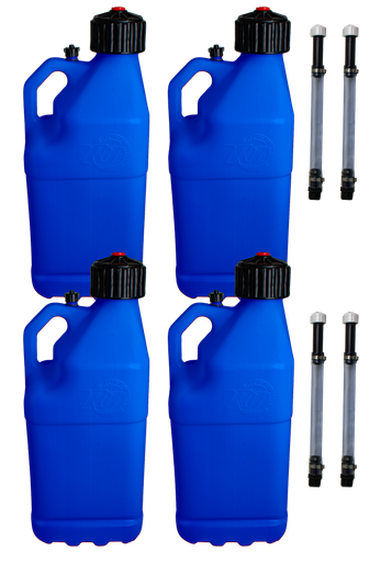 [RAJR8304BL] Multi Purpose Utility 5 Gallon Jug w/ Deluxe Jug Hose, 4 Pack, Blue - R8304BL