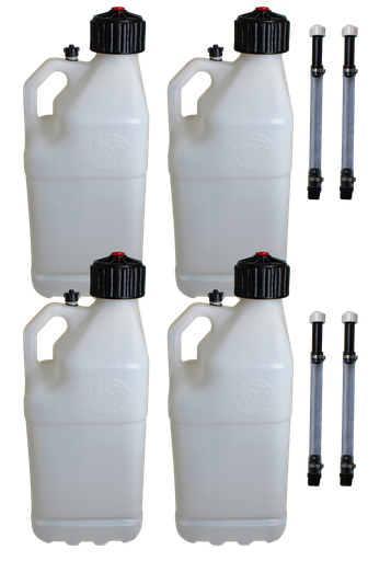 [RAJR8304CL] Multi-Purpose Utility 5 Gallon Jug w/ Deluxe Jug Hose, 4 Pack, Clear - R8304CL