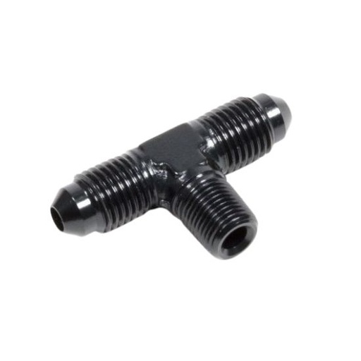 [PRF2187BLK] Fitting, Adapter Male Branch Tee -3 to -3 to 1/8" - 2187BLK