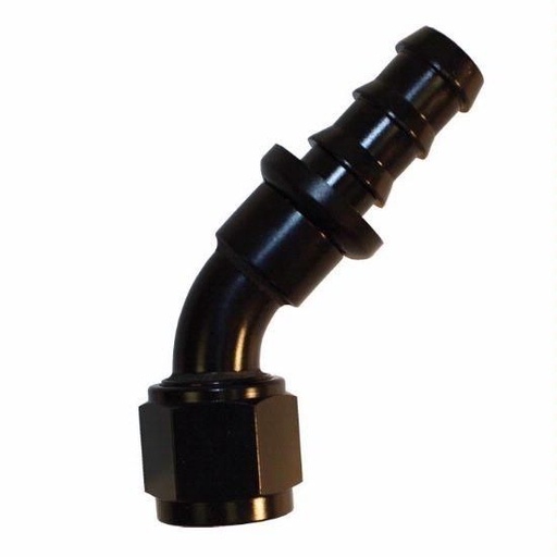[PRF1525BLK] Push-On Hose Fitting, 45 Degree -12 Black - 1525BLK