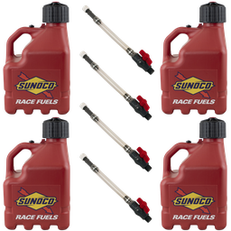 [RAJR3004RD-5226] Vented 3 Gallon Jug w/ Plastic Valve Hose 4 Pack, Red - R3004RD-5226