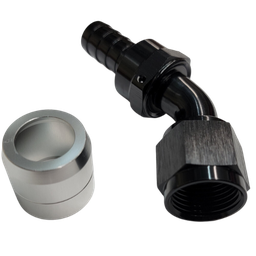 [PRF4225BLK] Aluminum 45 Degree Crimp Fitting, -12 AN,  Black - 4225BLK